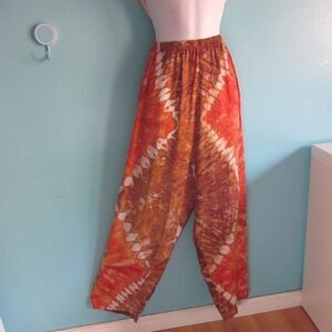 O.K. Mike Womens  One Size Pull On Elastic Waist Loungewear Resort Pants O/S